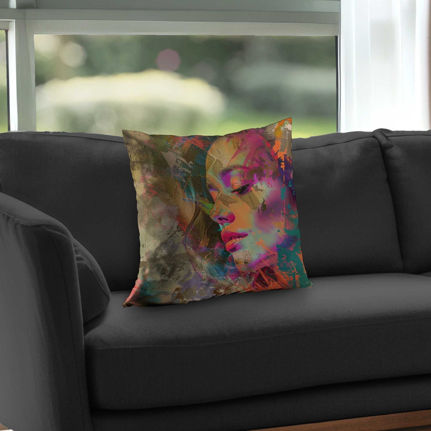 Grunge Look Poly Twill Throw Pillow - Stylish Home Decor