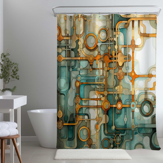 Turns and Bends White Shower Curtain | Stylish Design