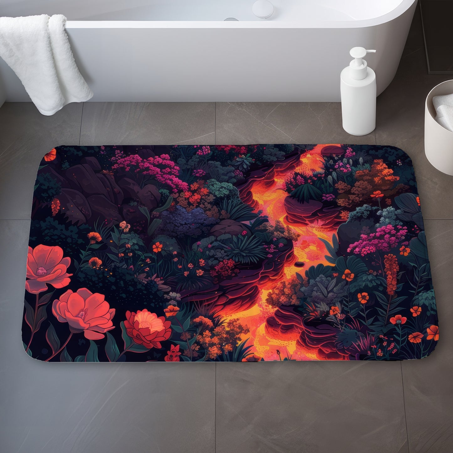 Flowing magma - 17"x24" Bath mat