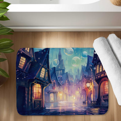 Tapis de bain violet Bubble Ville - Accessoire de décoration cosy pour la maison