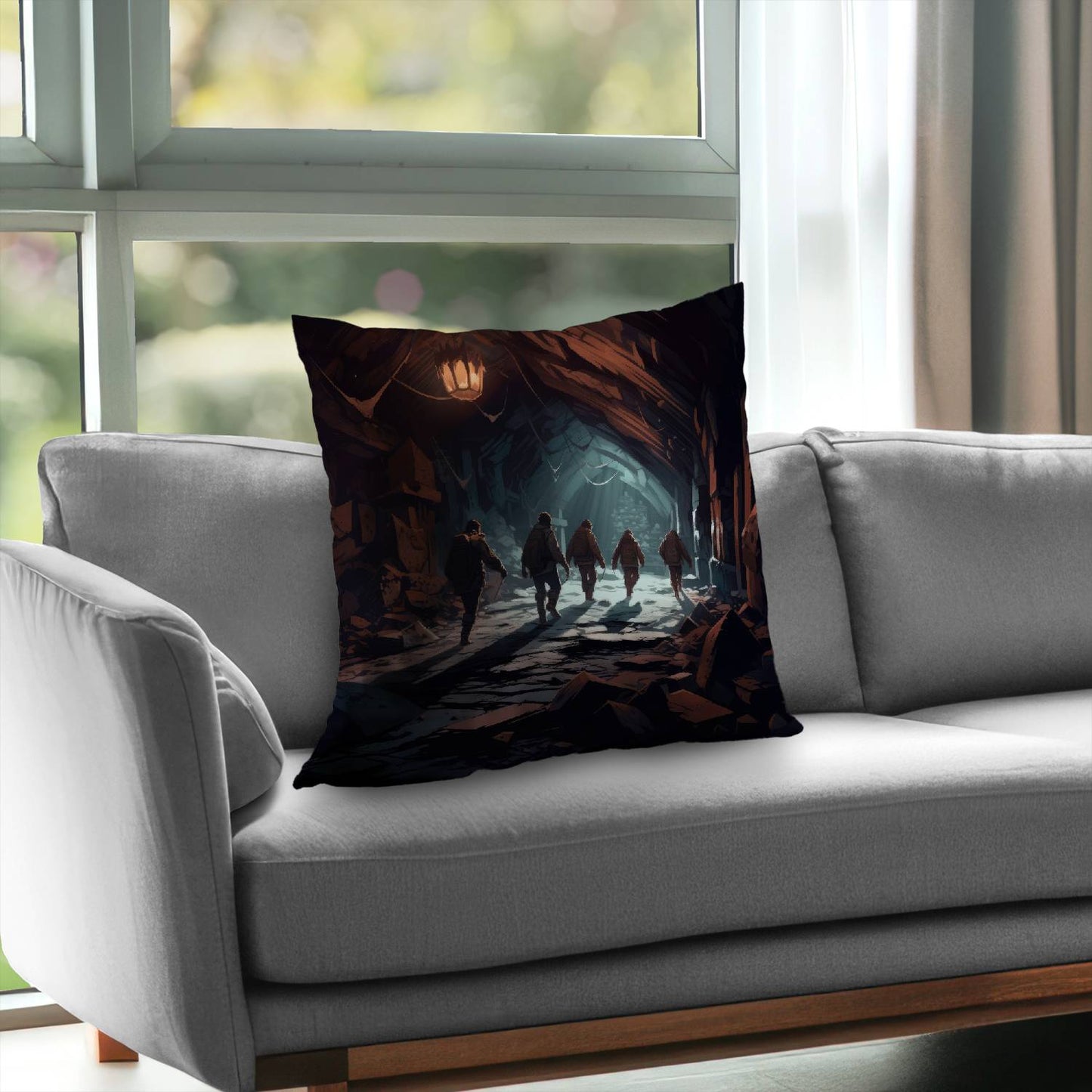 The catacombs Turquoise poly twill throw pillow - home decor