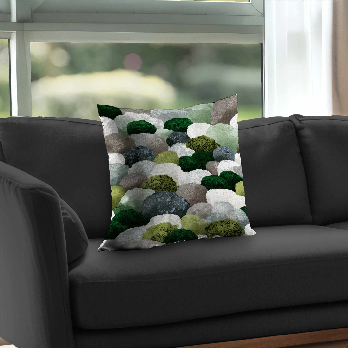 Mossy River Stones Poly Twill Throw Pillow | Home Decor