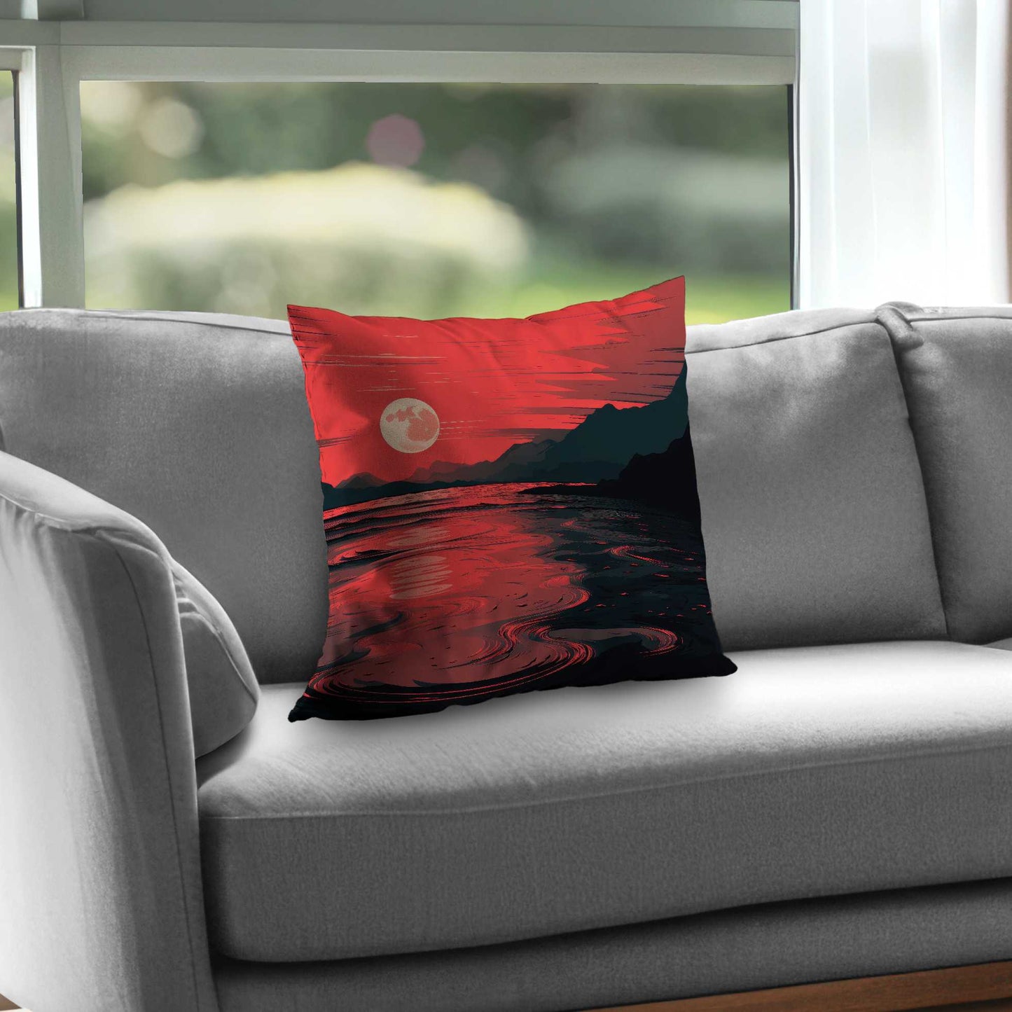 Bloody Tides Gray Poly Twill Throw Pillow Insert