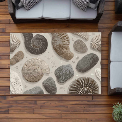Tapis d'extérieur intemporel Fossil Flow | Décoration intérieure élégante