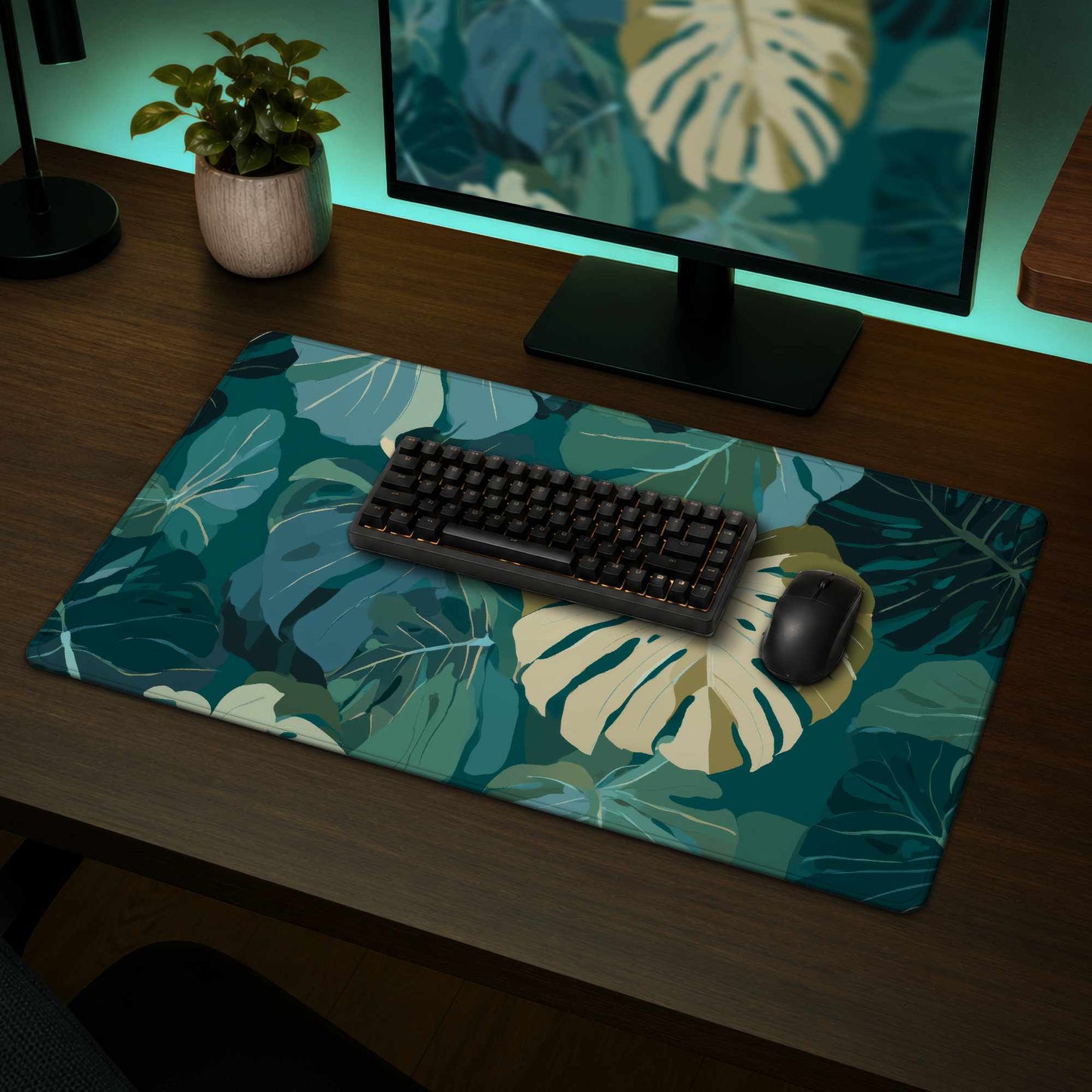 Tropical Leaf Veil Desk Mat - Stylish Home Decor Accessory