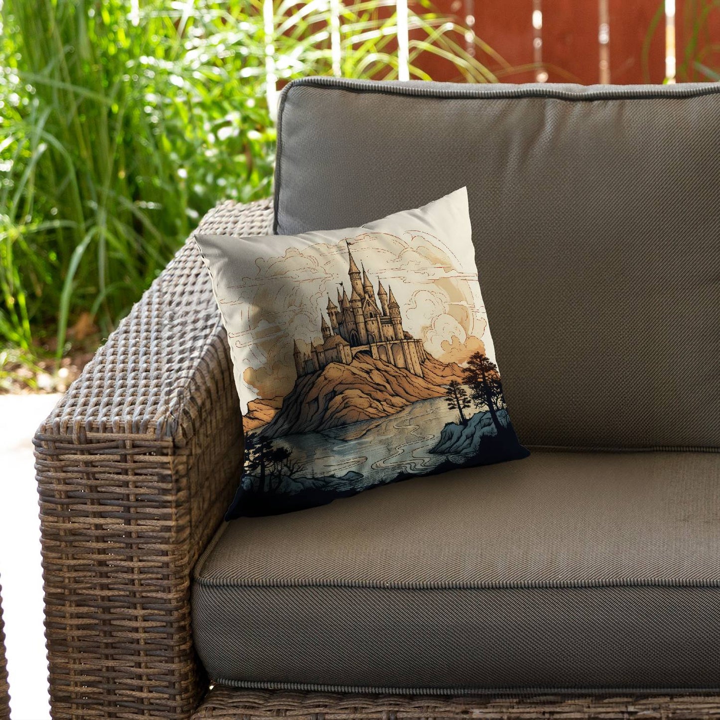 Legendary castle - Throw pillow - Print on demand