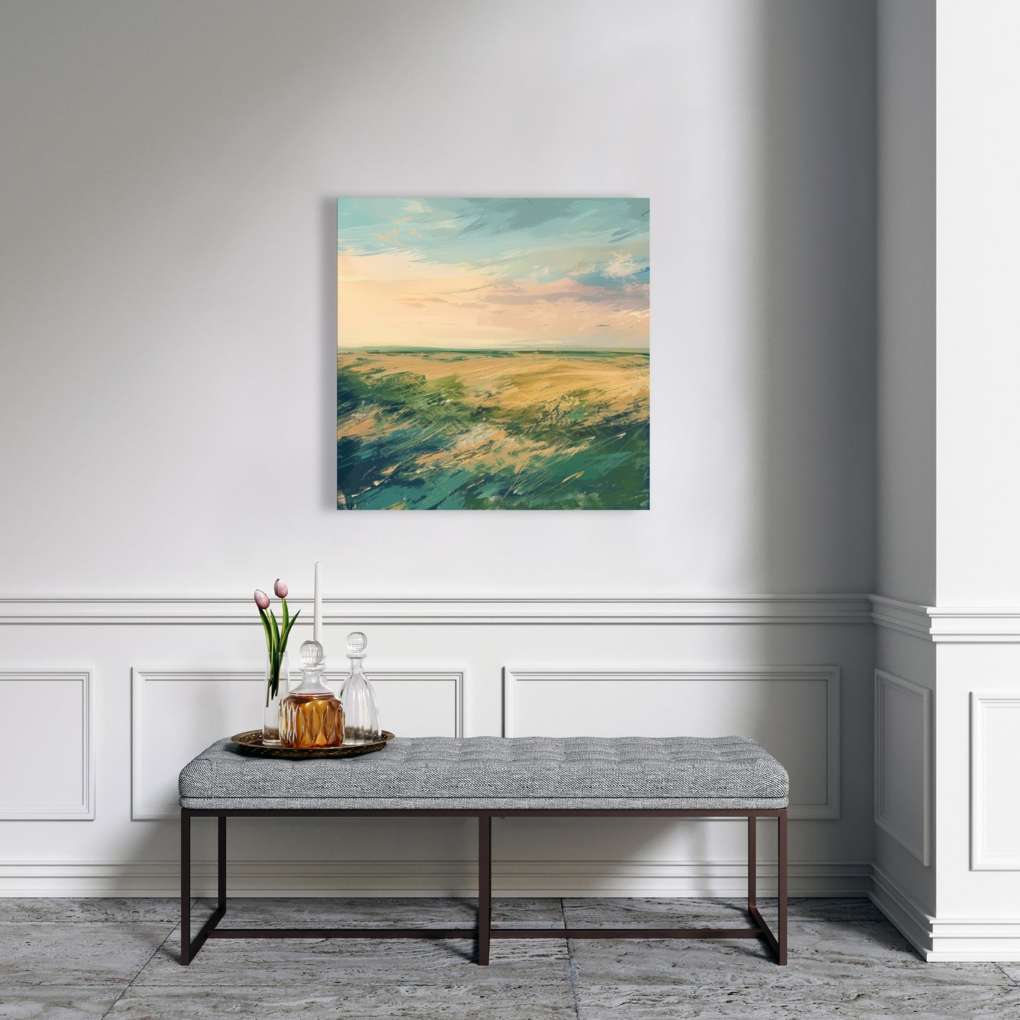 Evening in the field - 32"x32" Canvas