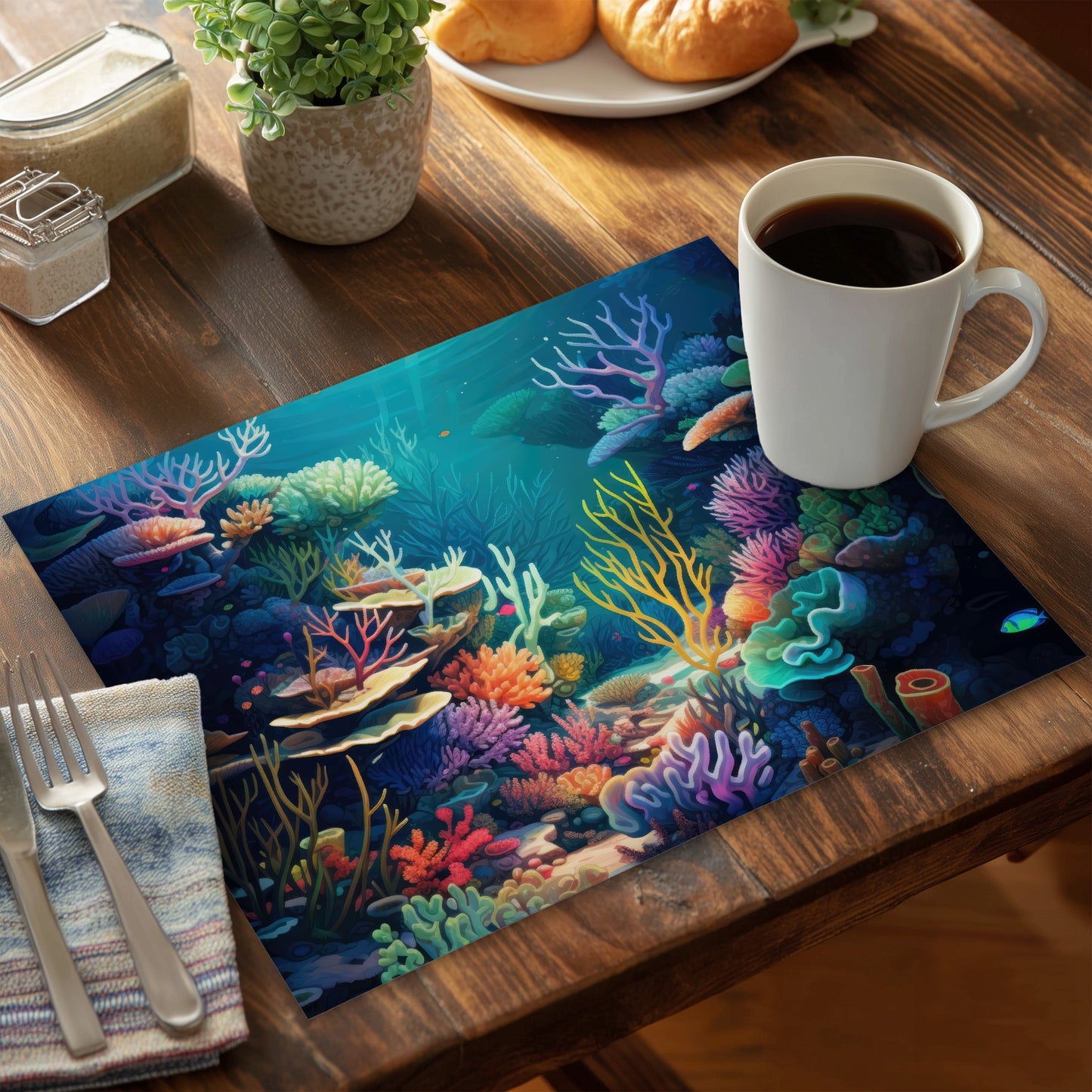 Filled with Life Polyester Placemat for Stylish Home Decor