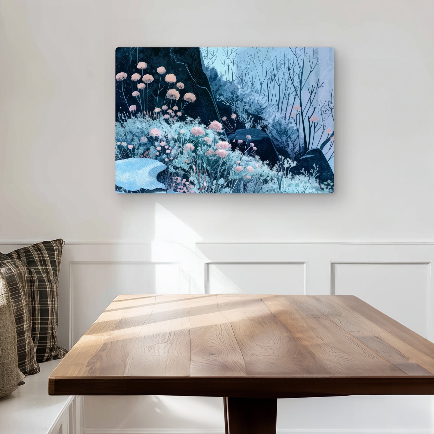 Annual Freeze - Beige Metal Print for Elegant Home Decor