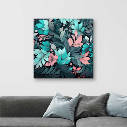 Neon Leaves - Pink Canvas Art for Stylish Home Decor