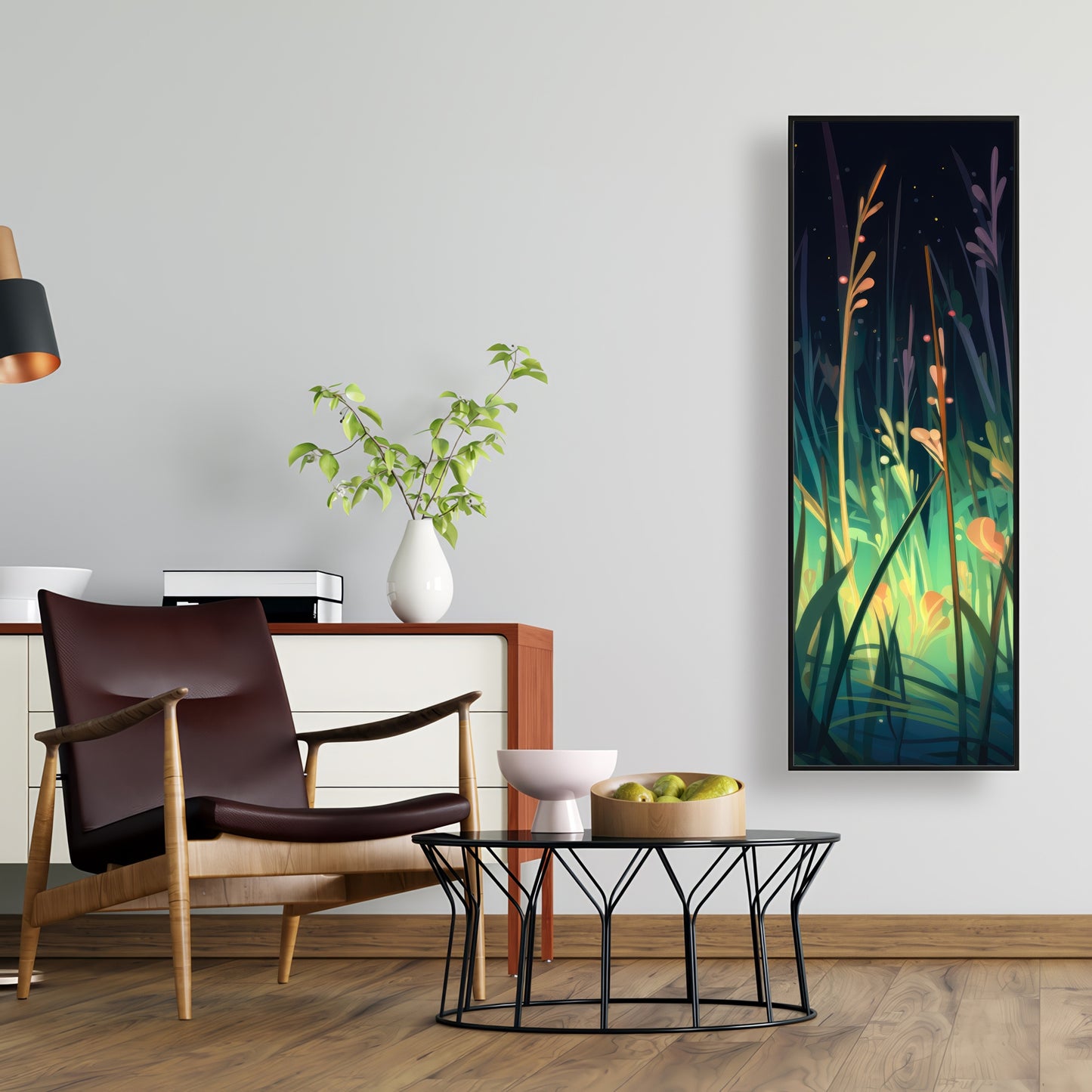 Between twigs - Framed Canvas - Print on demand
