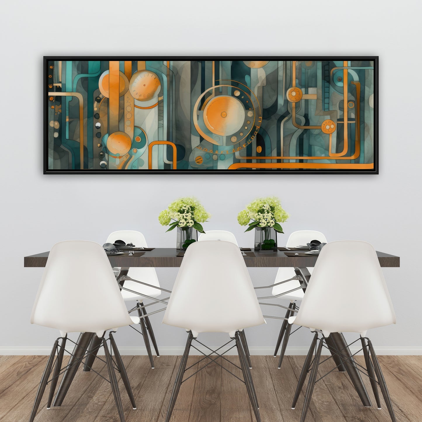 Astrological machinery - Framed Canvas - Print on demand