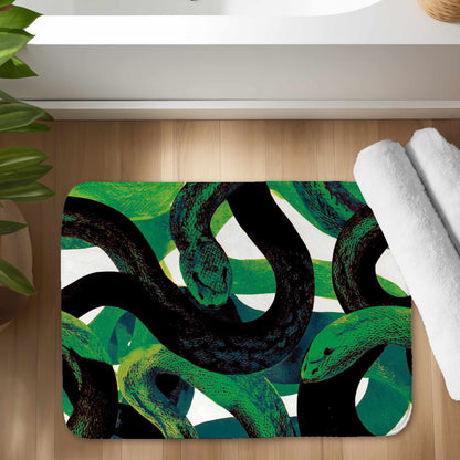 Emerald Coil Dance Bath Mat | Stylish Home Decor Accent