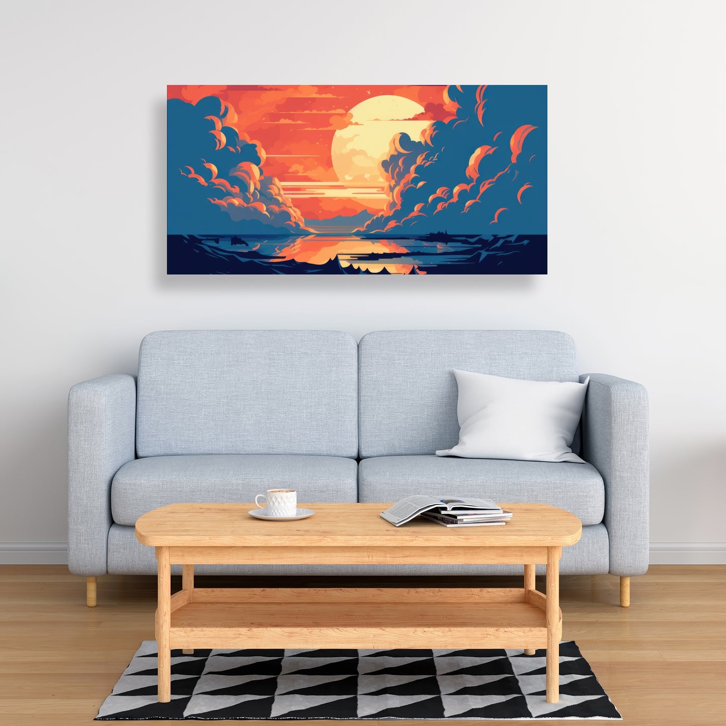 Orange and Blue - Yellow Canvas for Home Decor | Vibrant Art
