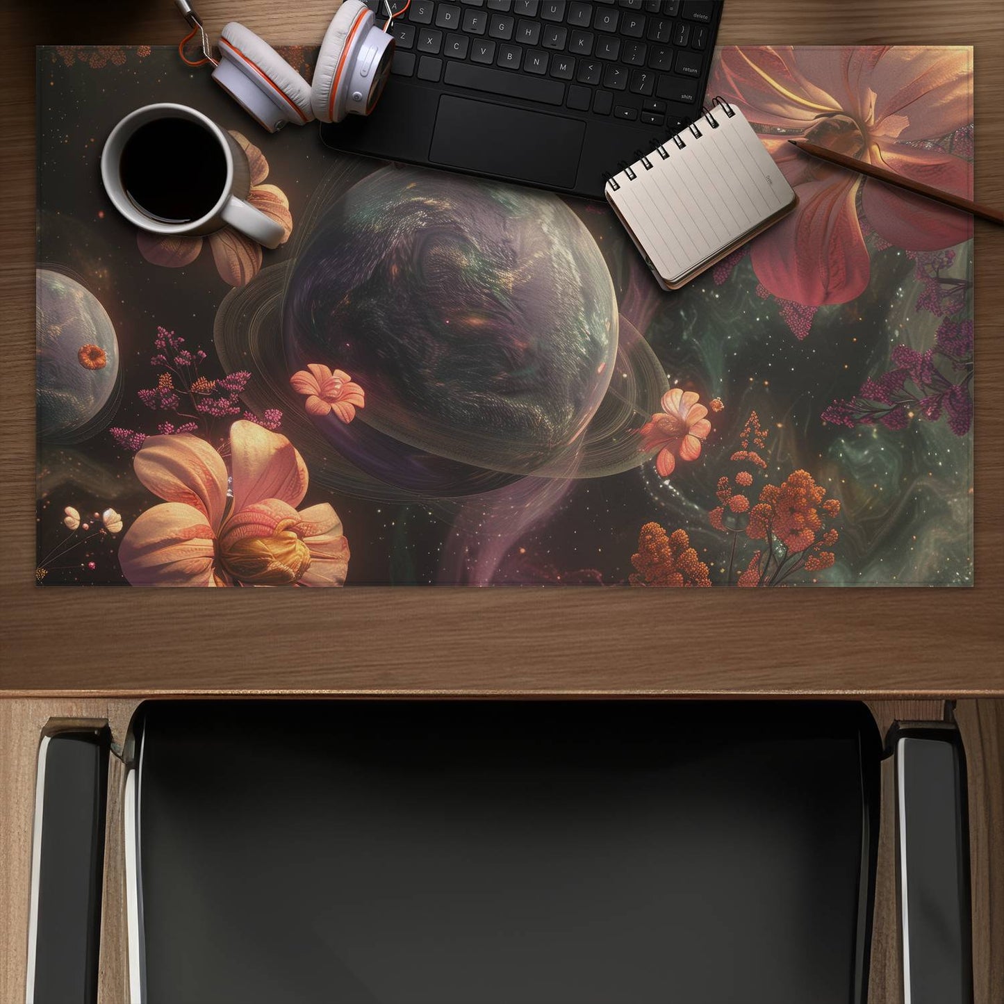 Flower space - Desk mat - Print on demand