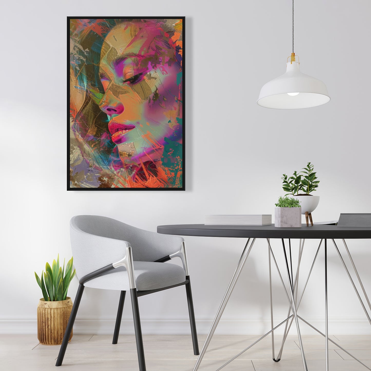 Grunge Look - Gray Framed Canvas for Stylish Home Decor