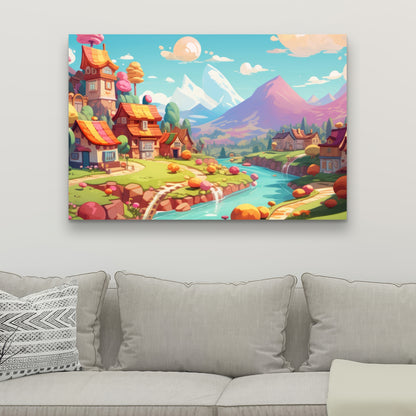 Sweet town Purple Canvas - Stylish Home Decor Accent