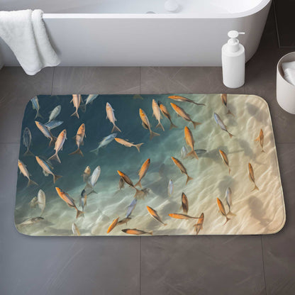 Away from the sand Turquoise Bath Mat for Home Decor