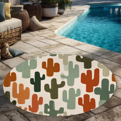 Tapis d'extérieur rond Desert Echoes | Décoration d'intérieur élégante