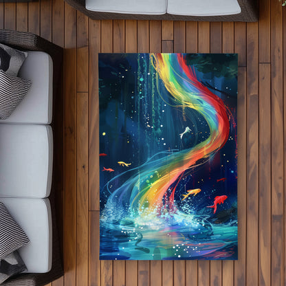 Swirl Blue Outdoor Area Rug - Stylish Home Decor Accent