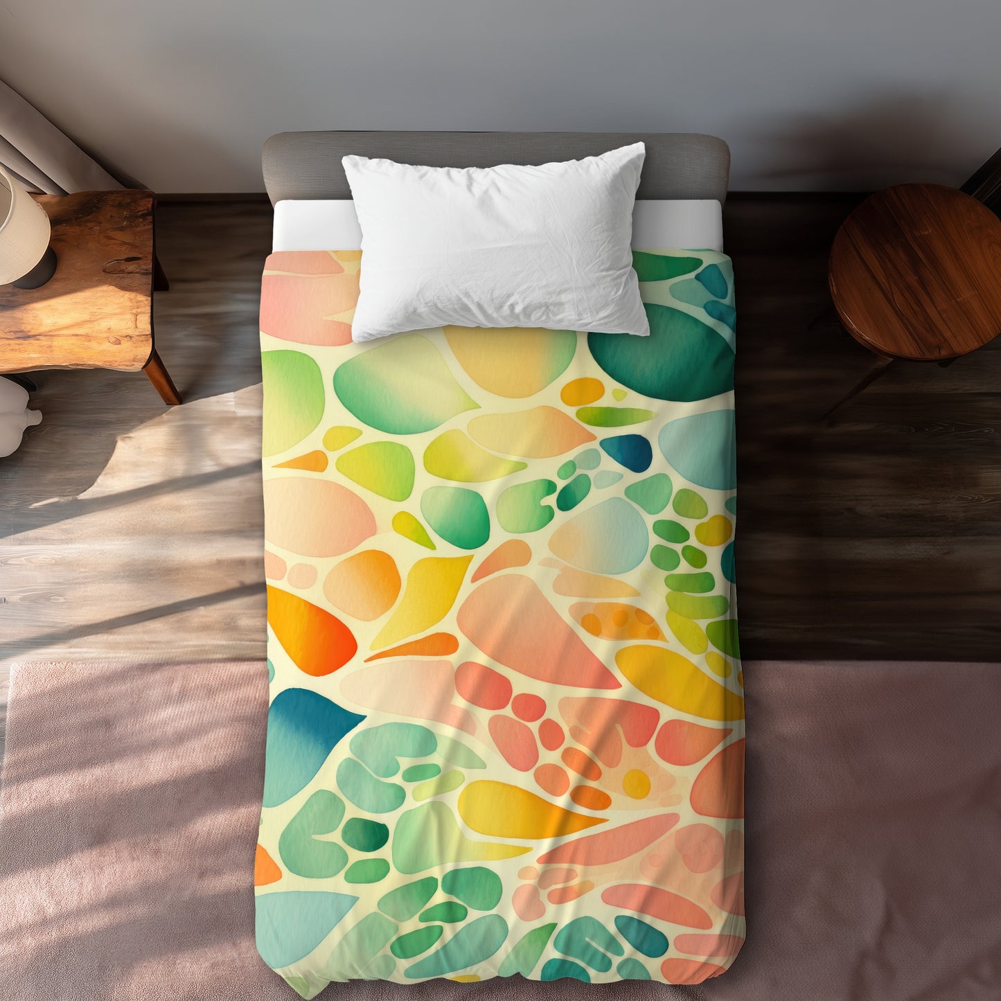 Housse de couette fruits bio | Linge de lit de décoration intérieure naturelle