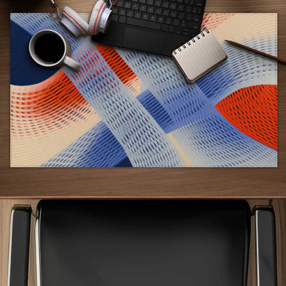 Abstract Threading Red Desk Mat | Stylish Decor Accessory