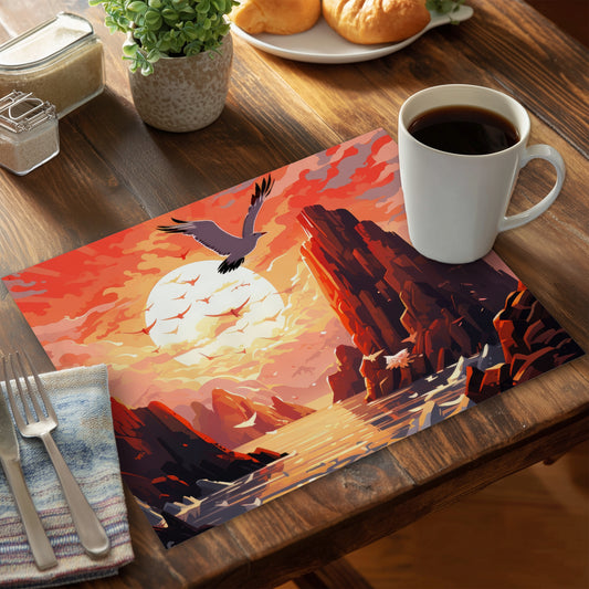 Isles of Omen Yellow Polyester Placemat | Home Decor Essentials