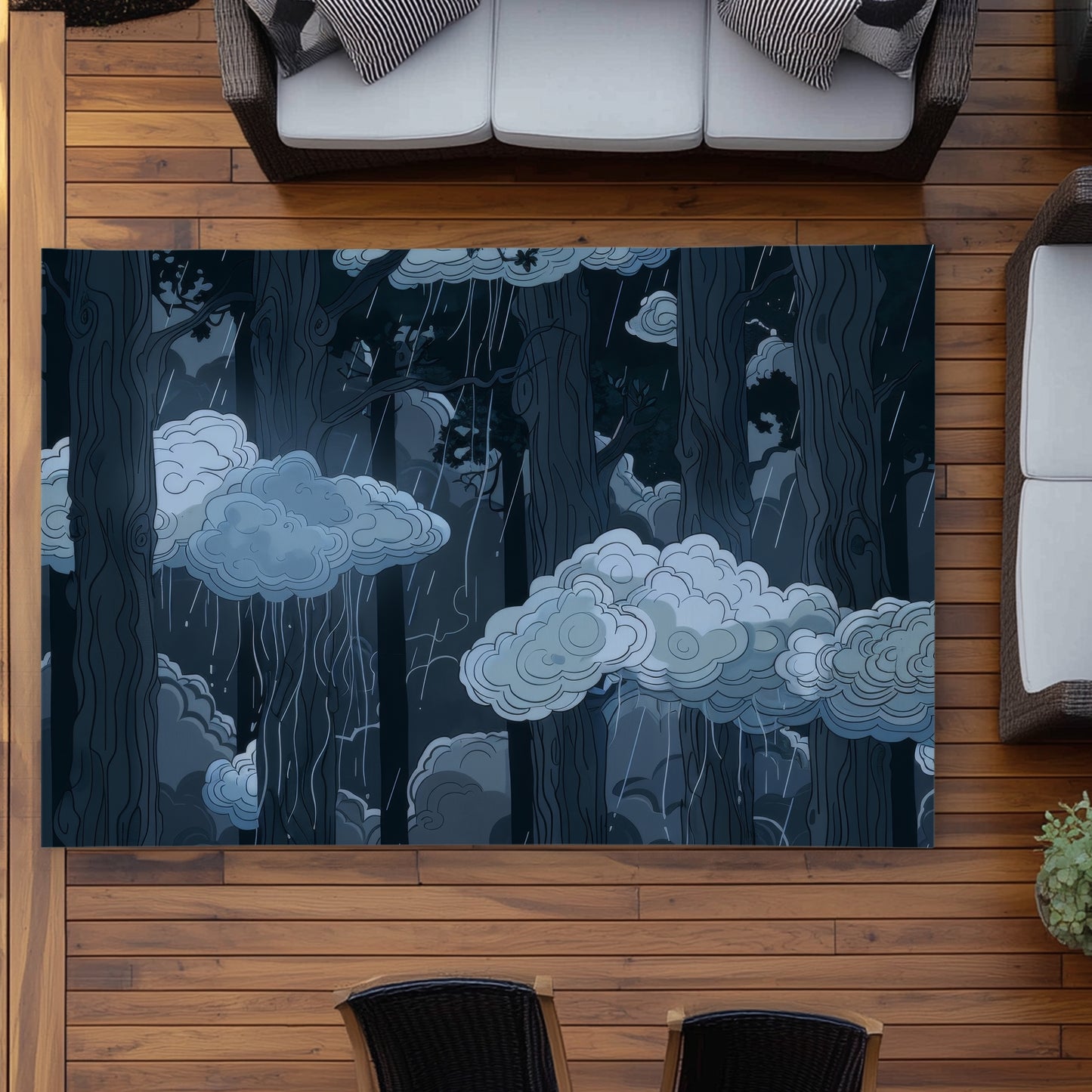 Tapis d'extérieur Sneaky Clouds | Accessoire de décoration intérieure élégant