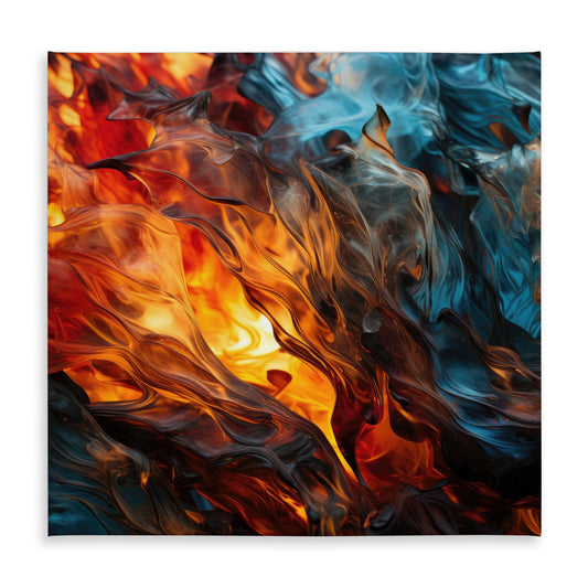 Crystallized Fire Gold Indoor Outdoor Tablecloth for Home Decor