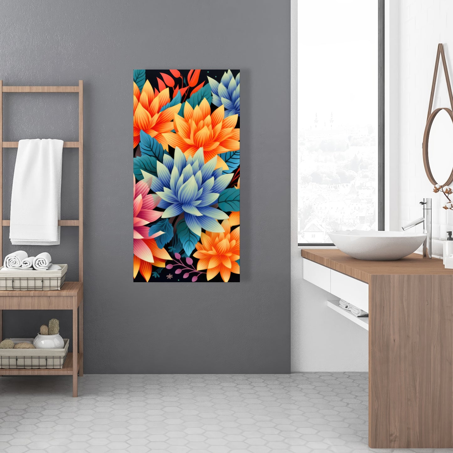Color bouquet Turquoise Canvas for Stylish Home Decor