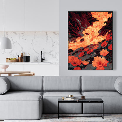 The big burn - 36"x36" Framed canvas