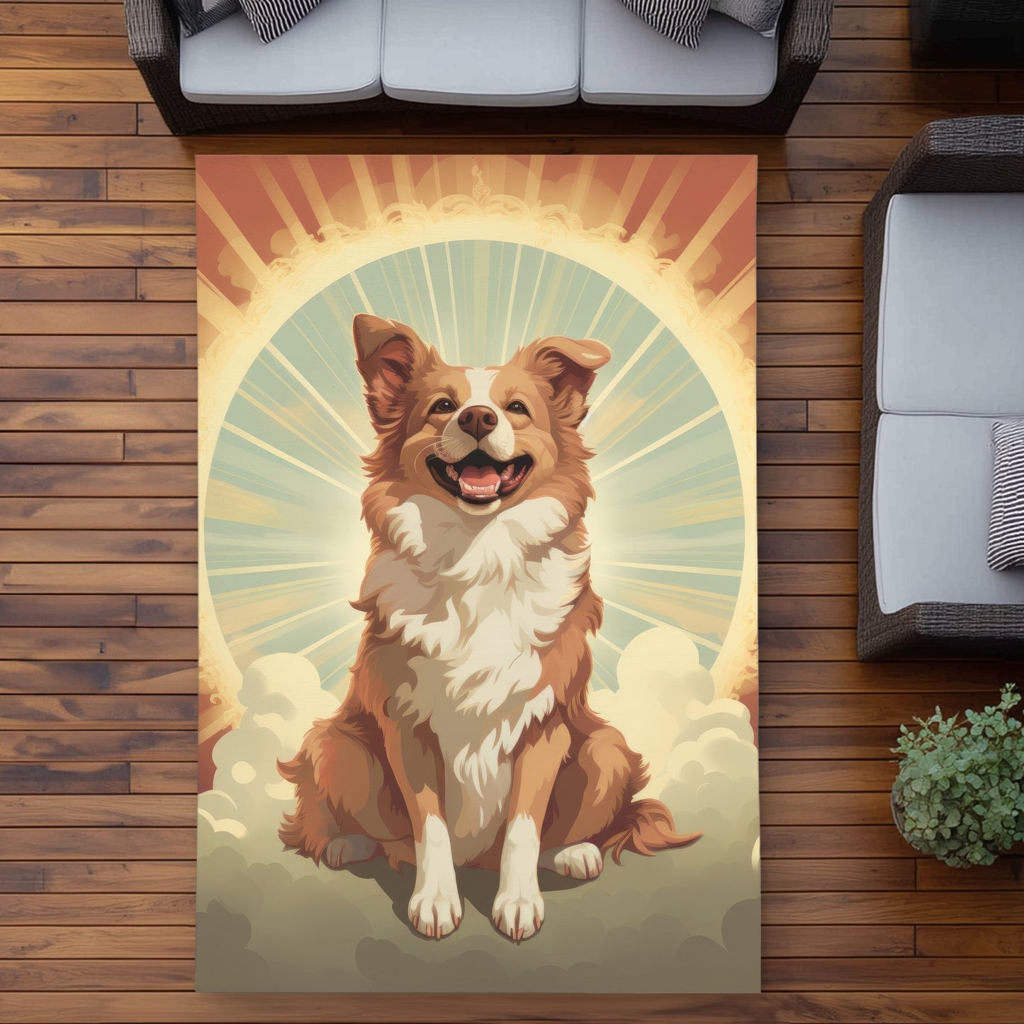 Pats and Smiles Brown Outdoor Area Rug for Home Decor