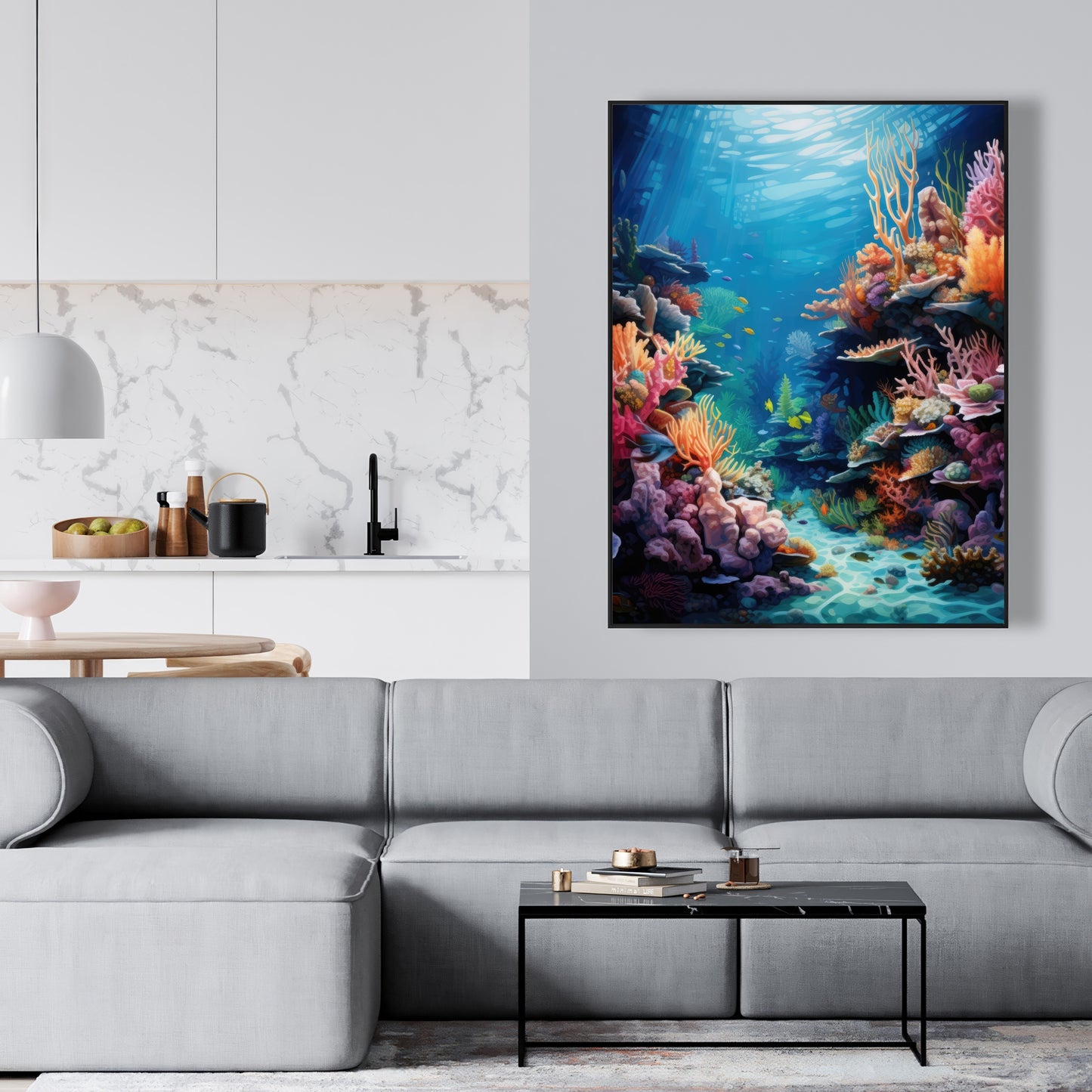 Coral - 36"x36" Framed canvas