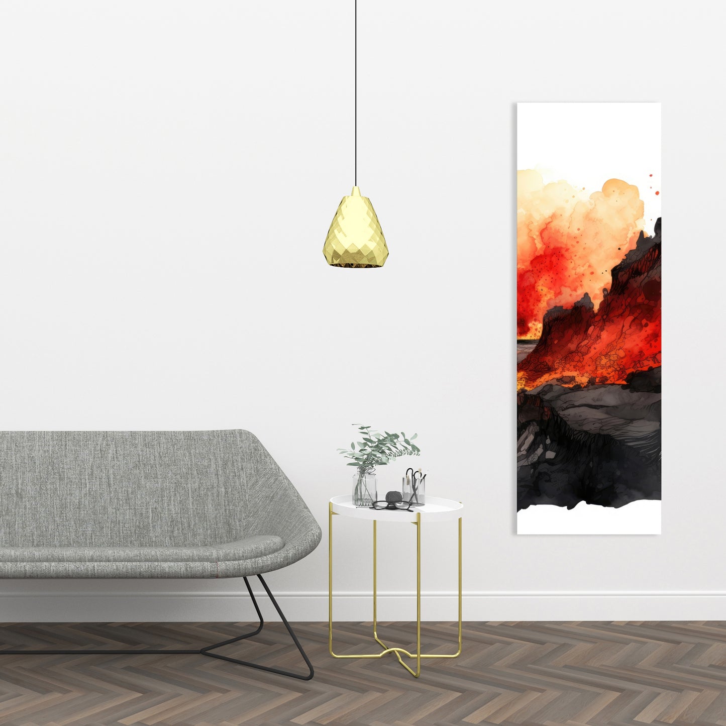 Minimalist Flow - Red Canvas Art | Modern Style