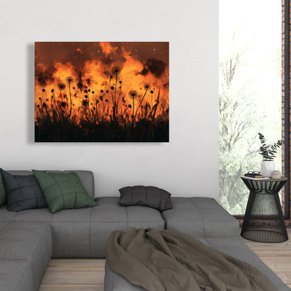 Ablaze - Black Canvas Home Decor for Modern Elegance
