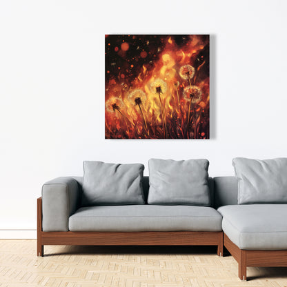 Dandy Fire - Yellow Canvas Art for Home Decor | Brighten Up