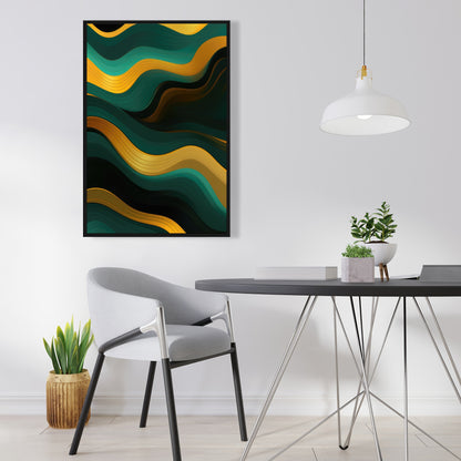 Golden Harmony - Gold Framed Canvas for Elegant Home Decor