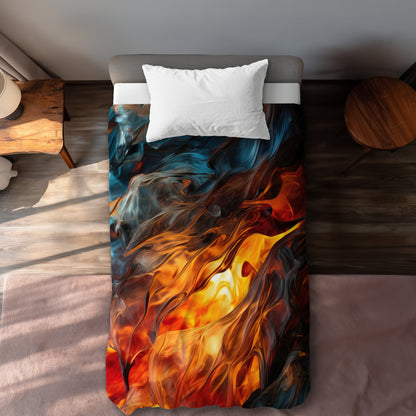 Crystallized Fire Gold Duvet Cover | Elegant Home Decor