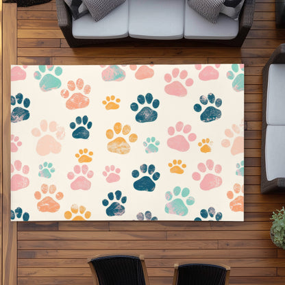Tapis d'extérieur à motif Pattes adorables – Un accent de décoration élégant pour la maison