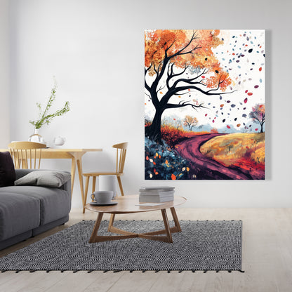 Blowing leaves - 32"x32" Canvas