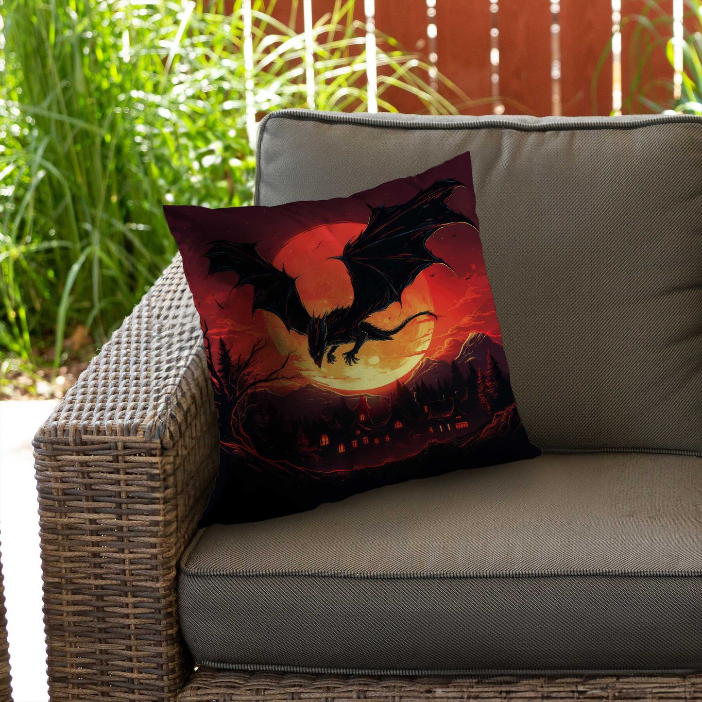 The dragon's wrath - poly twill throw pillow | home decor