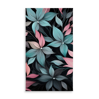Desaturated Flowers Turquoise Tablecloth for Home Decor