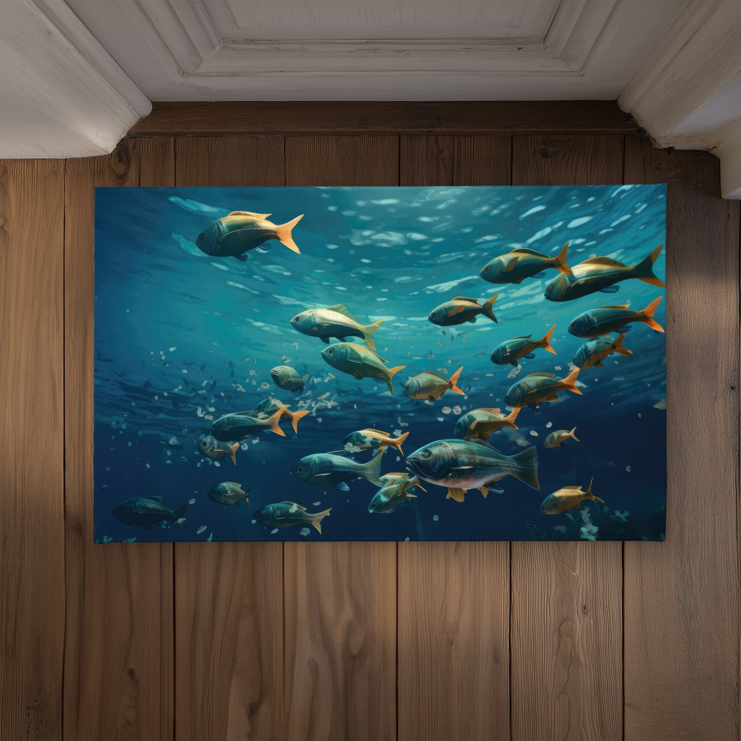 Shallow swim Green Indoor Outdoor Door Mat | Home Decor