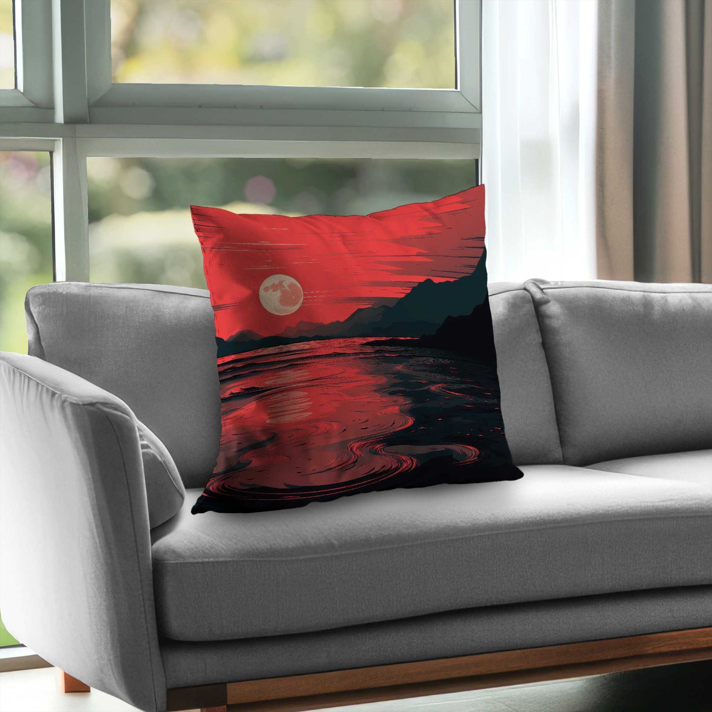 Coussin décoratif en sergé de polyester Bloody Tides | Accessoire de décoration intérieure