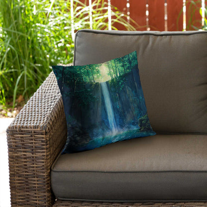 Coussin décoratif en sergé de polyester effet cascade - Décoration élégante pour la maison