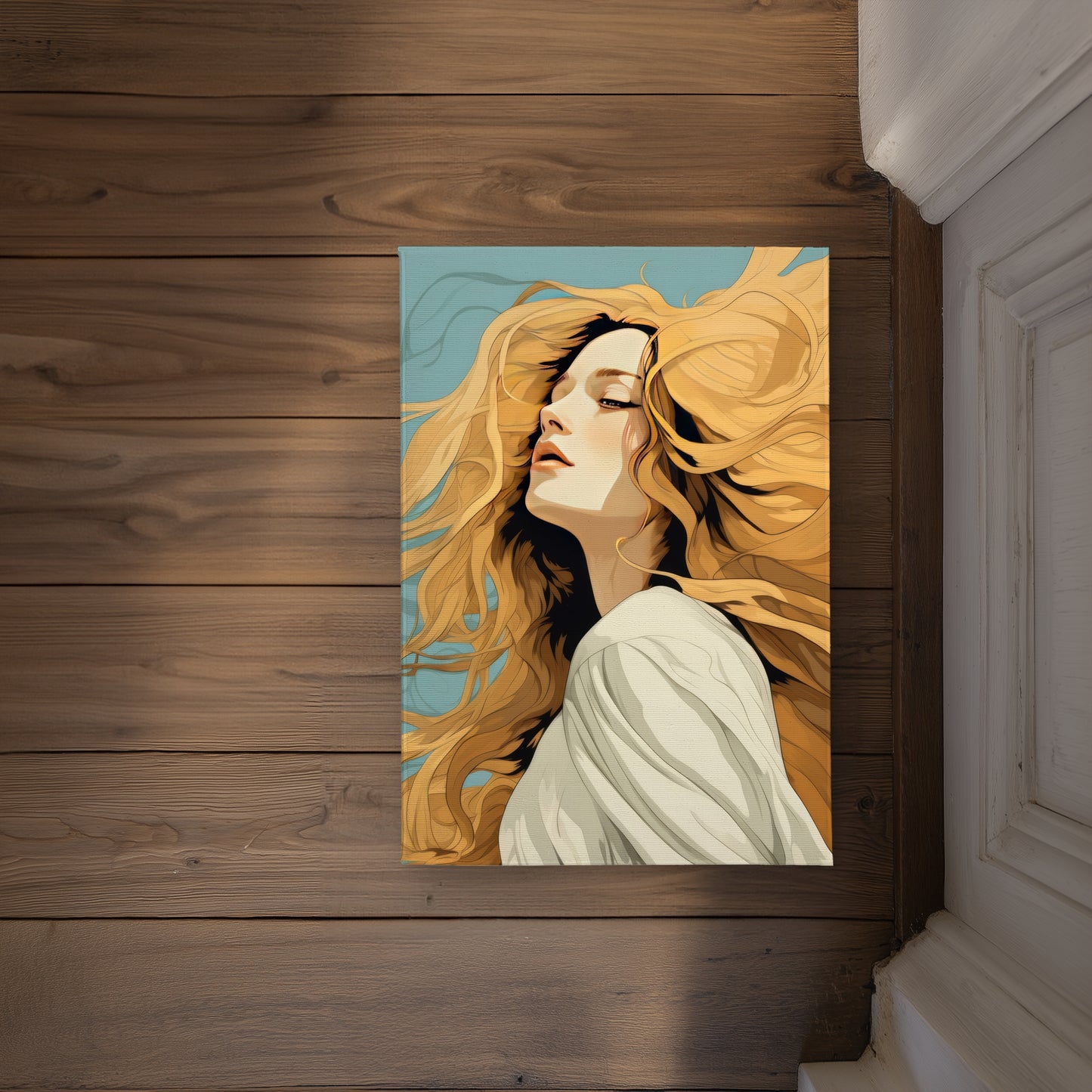 Flowing Hair Beige Indoor Outdoor Door Mat | Home Decor