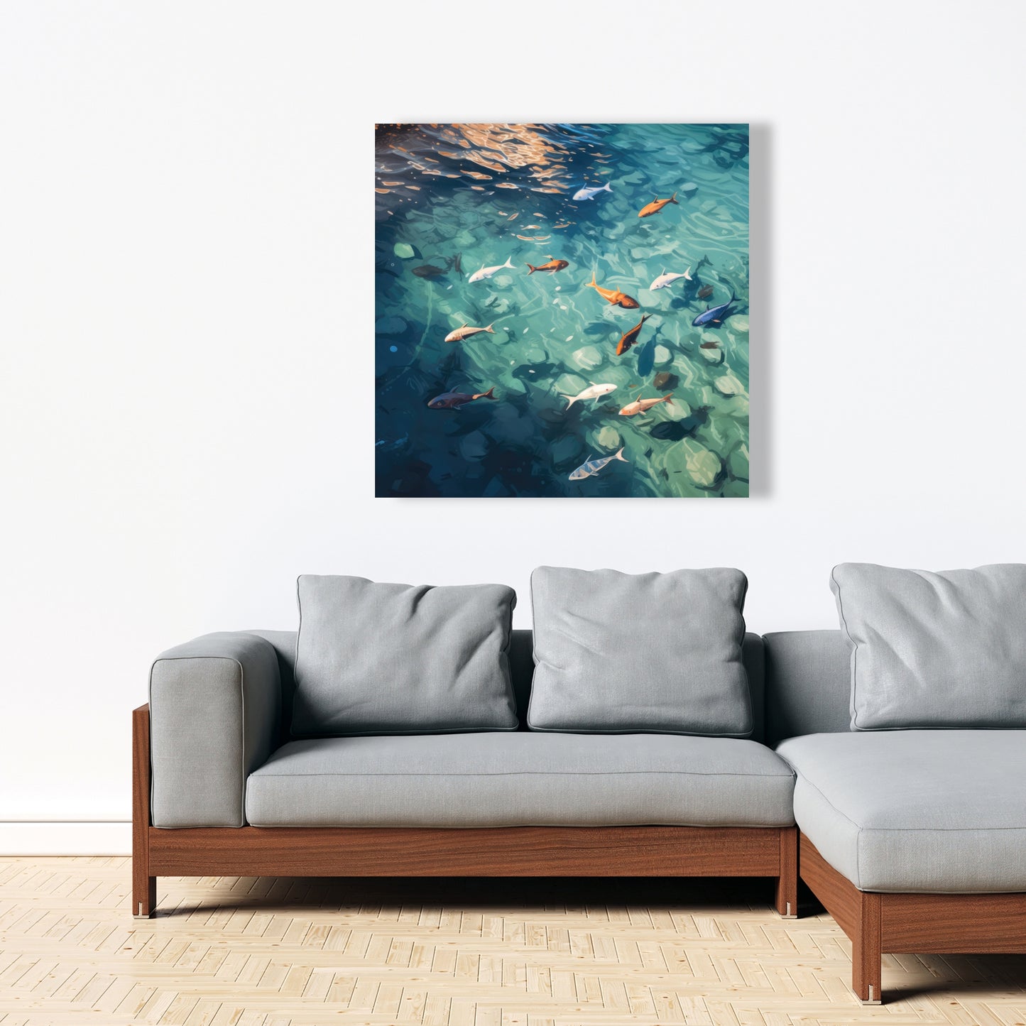 Caustic fish - 32"x32" Canvas