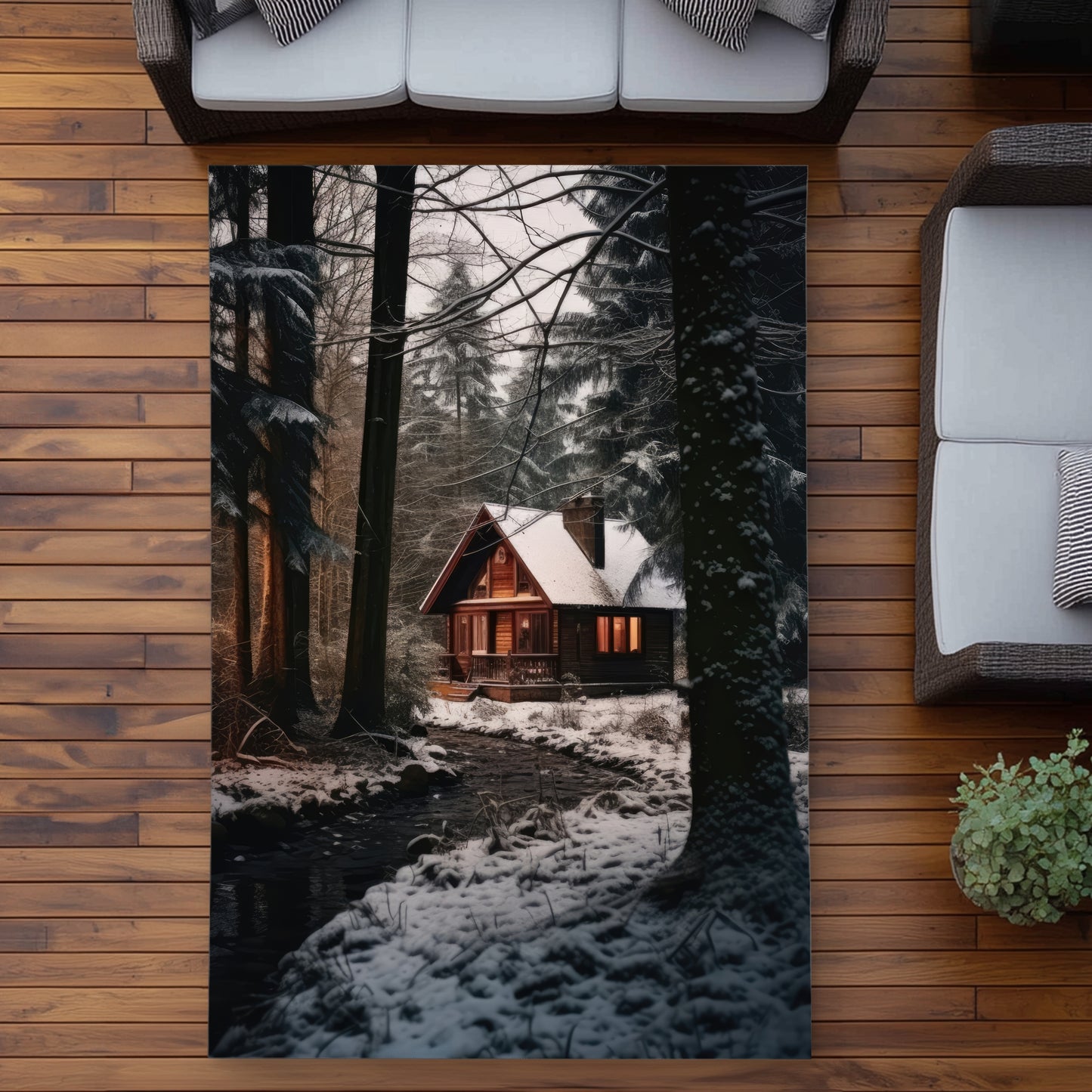 By the River Black Outdoor Area Rug | Stylish Home Decor