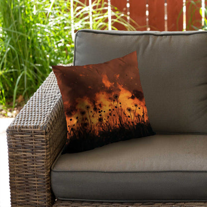 Ablaze Poly Twill Throw Pillow - Stylish Home Decor Accent