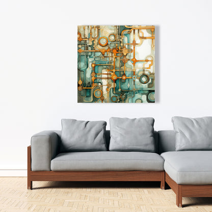 Turns and bends - Turquoise Canvas for Home Decor | Art